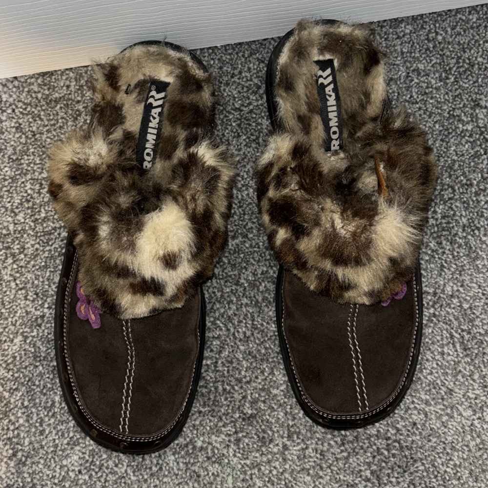 ROMIKA faux fur lined flower clogs women’s eur 40/ US 9.5 - Picture 3 of 8